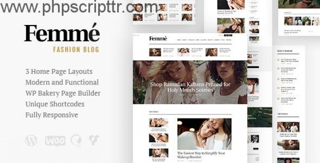 femme-v1-1 wordress online alışveriş ve blog teması